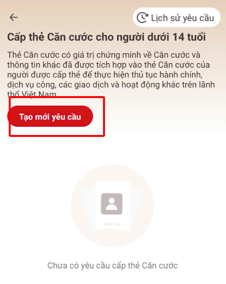 Tạo mới yêu cầu