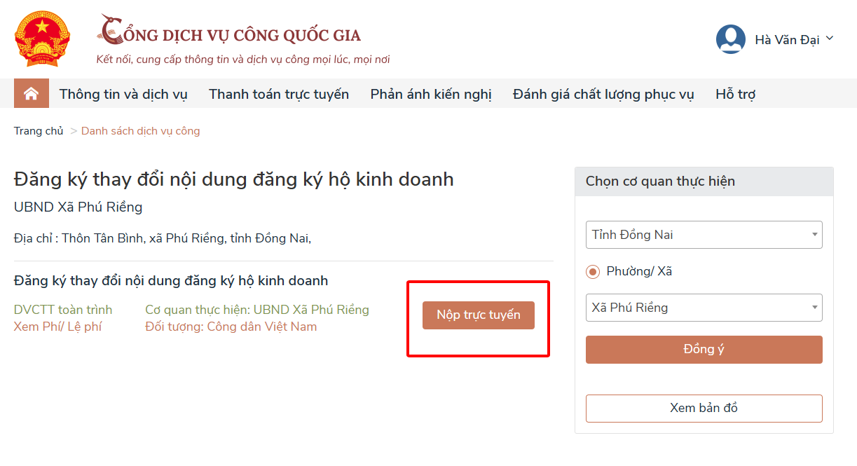 Nộp hồ sơ trực tuyến
