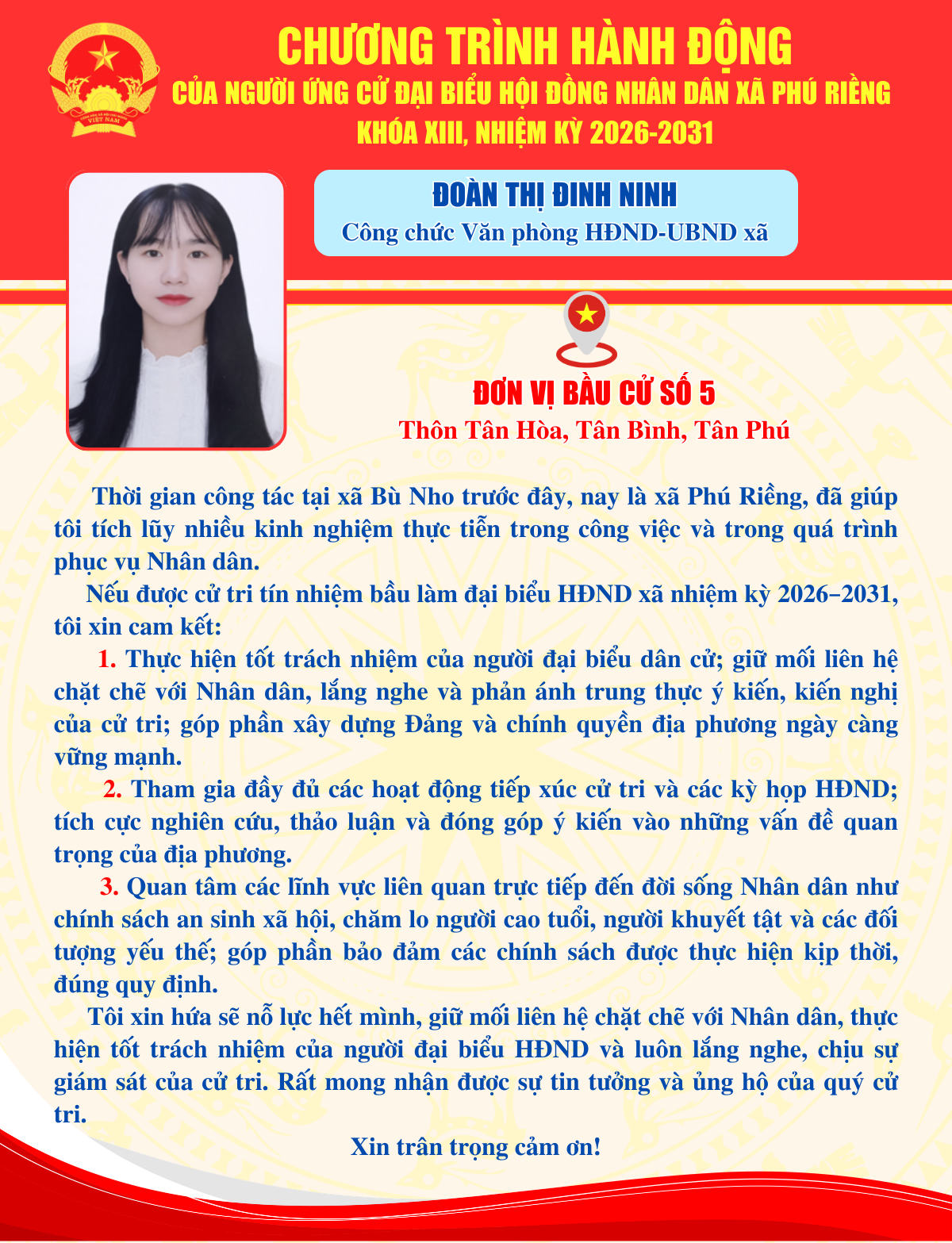 Chương trình hành động bà Đoàn Thị Đinh Ninh
