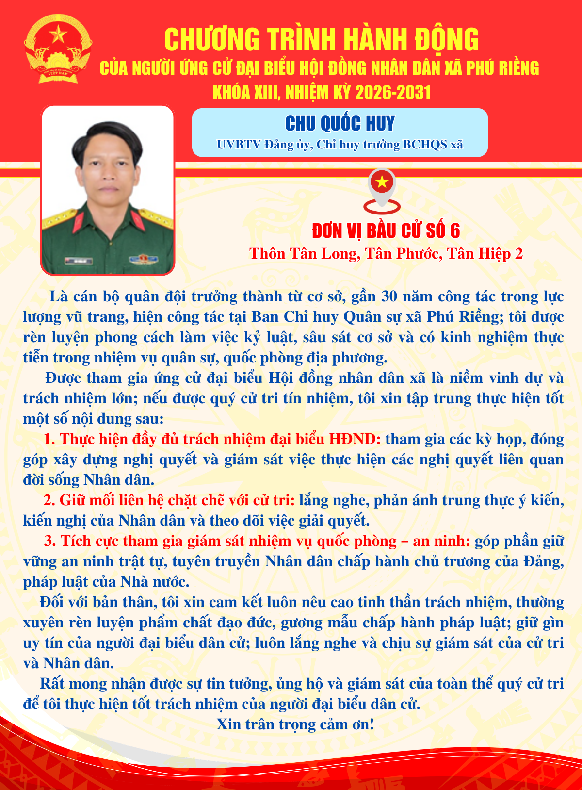 Chương trình hành động ông Chu Quốc Huy