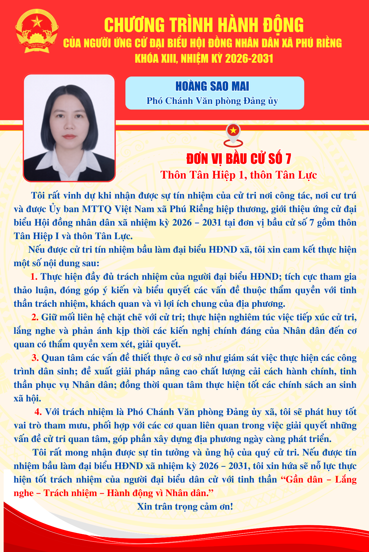Chương trình hành động bà Hoàng Sao Mai