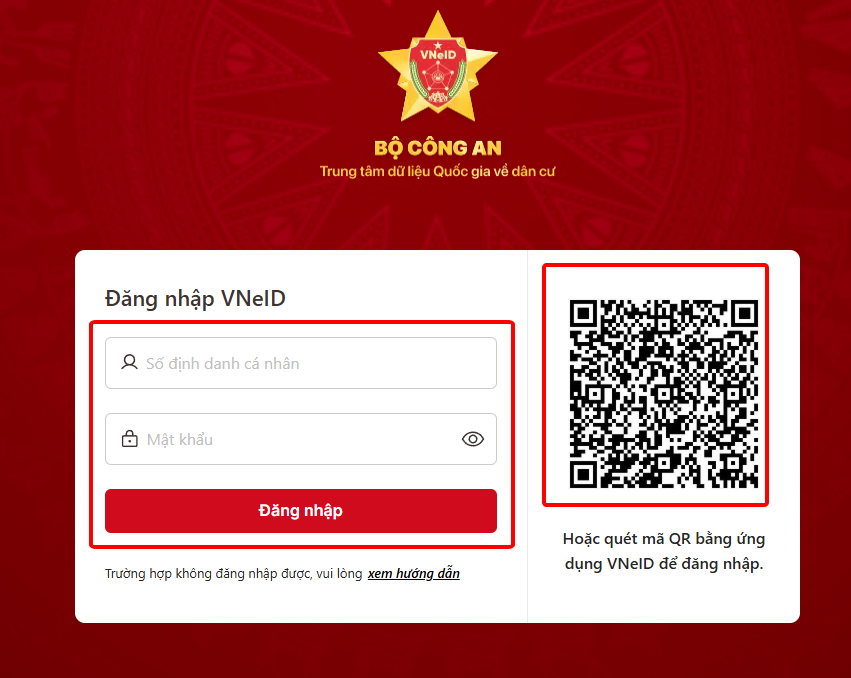 Xác thực đăng nhập VNeID