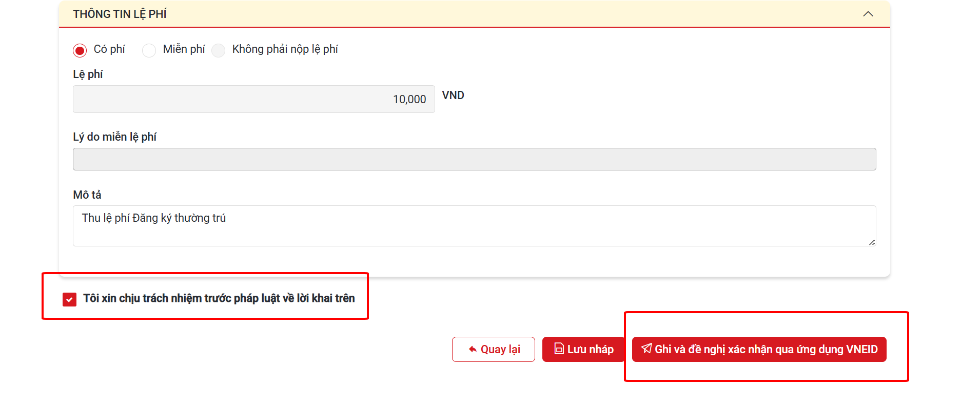 Hoàn tất hồ sơ đăng ký thường trú và thanh toán lệ phí trực tuyến